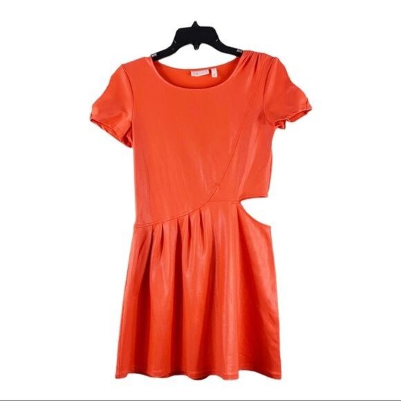 Leith Cutout Coral/Orange Shimmer Dress Size Small ASO Aria Pretty Little Liars - Picture 2 of 13